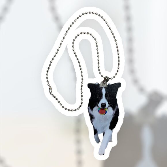 Border Collie 2D Acrylic Keychain Ornament - Cute Dog Lover Gift - Backpack - Picture 2 of 3